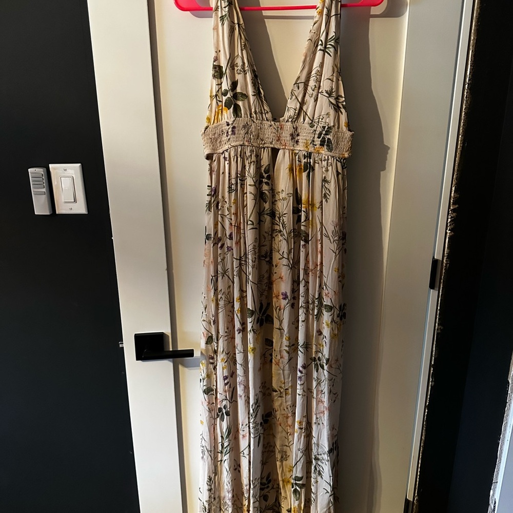 Floral Maxi Dress with Halter Neck